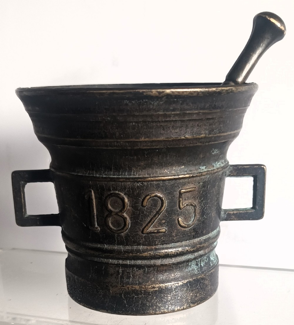 antique english georgian bronze mortar and pestle