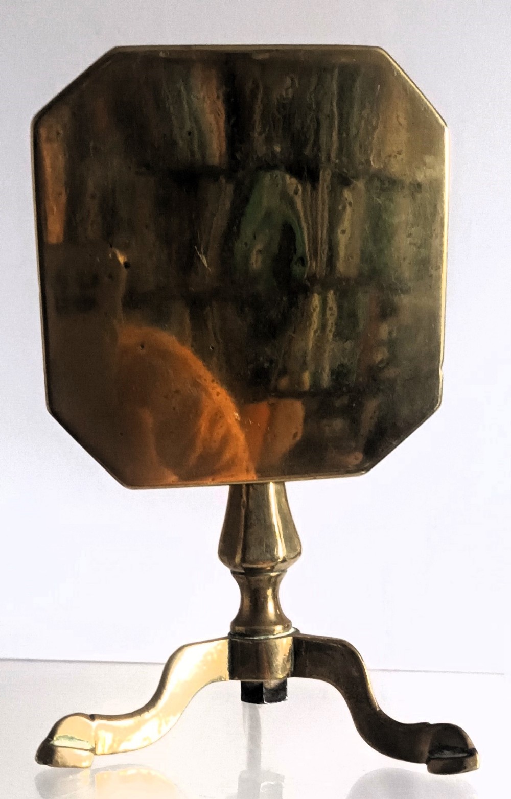 antique english georgian brass candle reflector
