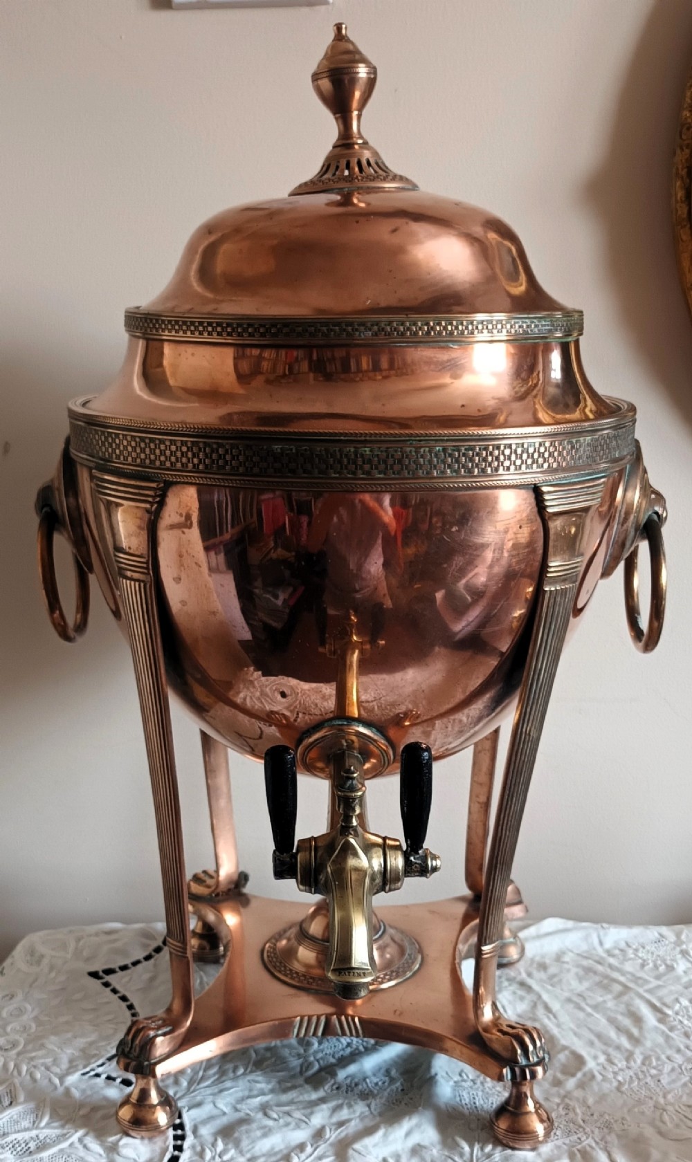 antique english georgian copper samovar