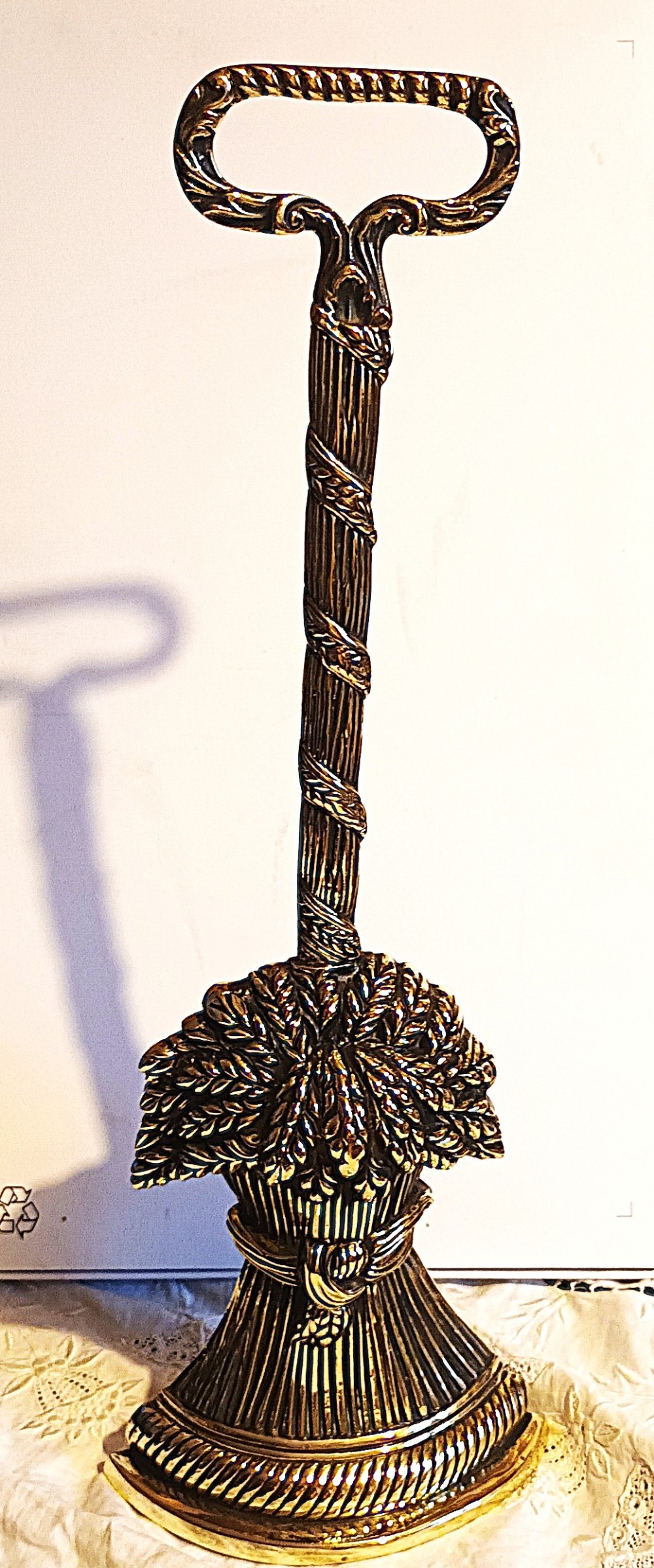 antique late regency brass door porter doorstop