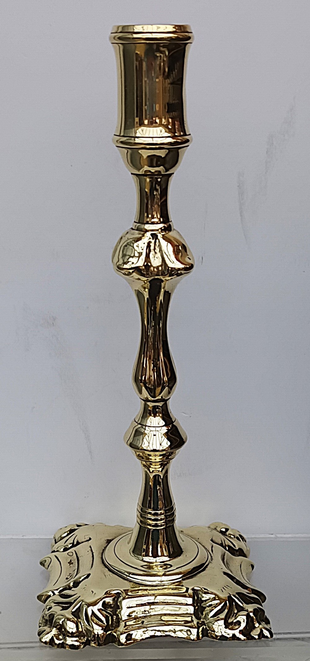 antique english georgian brass candlestick