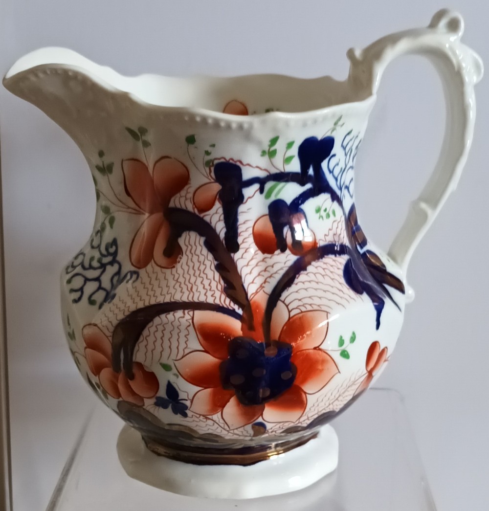 antique victorian gaudy welsh aberaeron pattern jug
