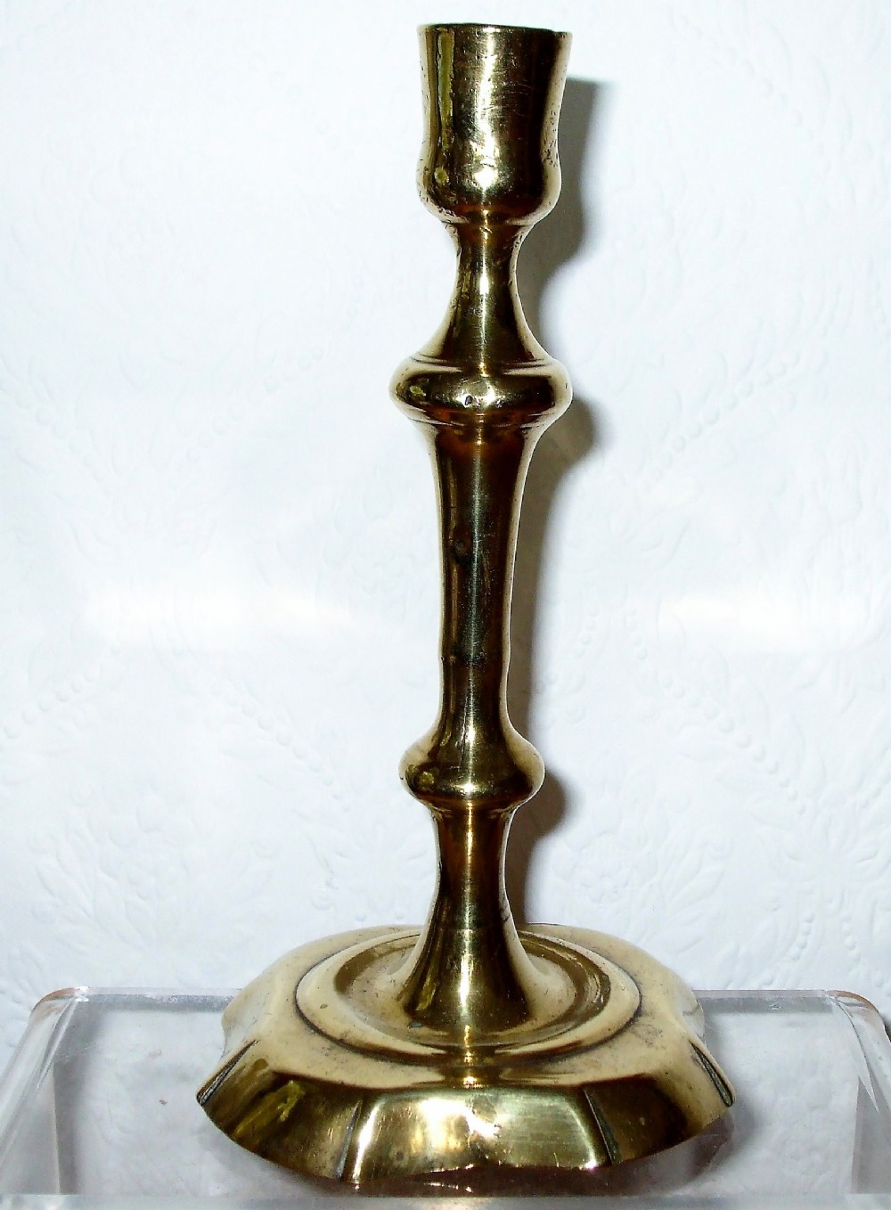 antique english georgian brass candlestick