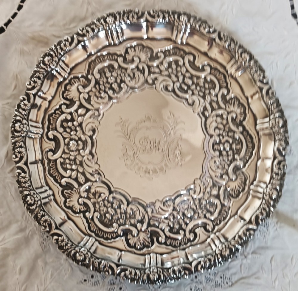 antique english georgian silver salver sheffield 1818 sc younge co
